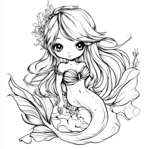desenho de sereia para colorir e imprimir