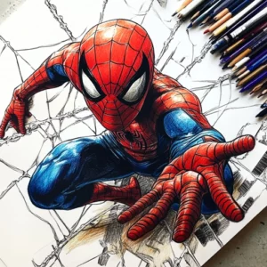 desenho do homem aranha colorido para imprimir