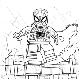homem aranha lego para colorir