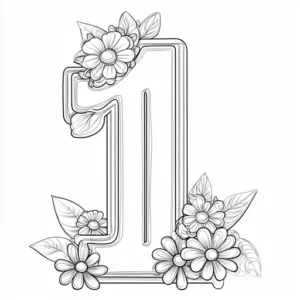 numeral 1 para colorir