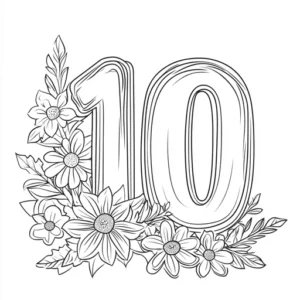 número 10 para colorir