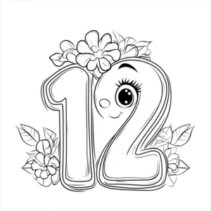 número 12 para colorir