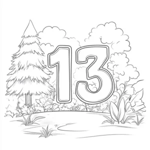 numero 13 para colorir