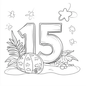 número 15 para colorir