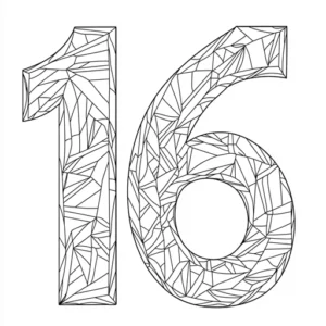 número 16 para colorir