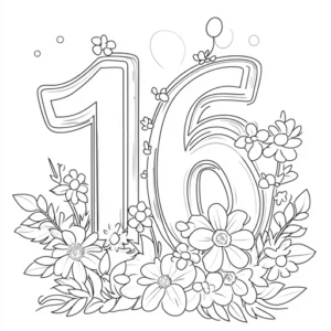 numero 16 para colorir