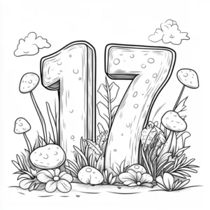 número 17 para colorir