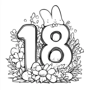 número 18 para colorir