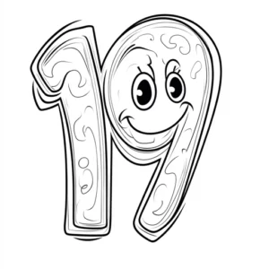 número 19 para colorir