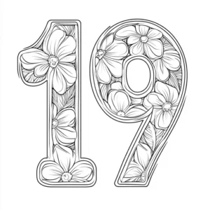 numero 19 para colorir