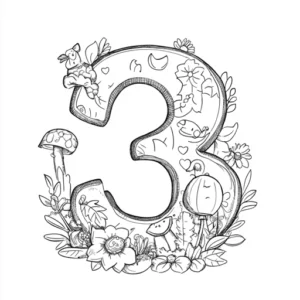numero 3 para colorir