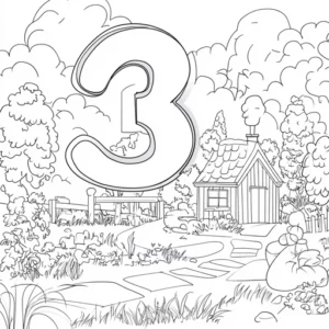 número 3 para colorir