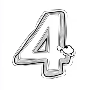 número 4 para colorir