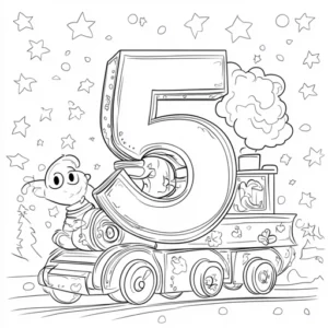 numero 5 para colorir