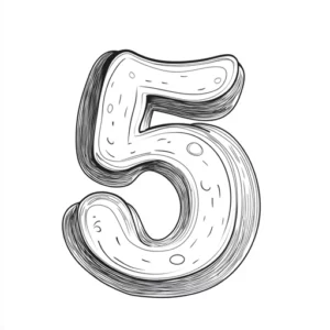 número 5 para colorir