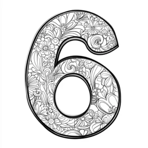numero 6 para colorir