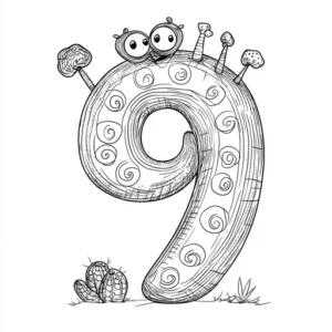 numero 9 para colorir