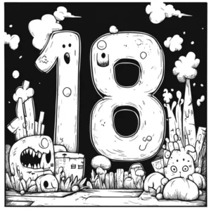 numero 18 para colorir