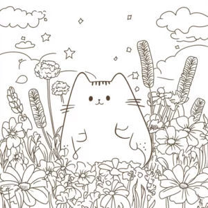 pusheen kawaii desenhos para colorir