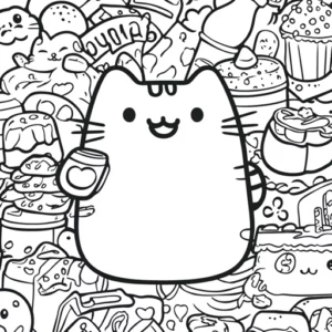 pusheen kawaii desenhos para colorir