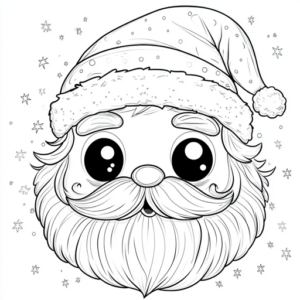 rosto de papai noel para colorir