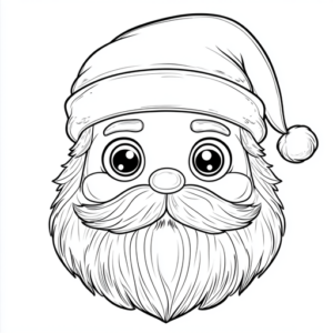 rosto de papai noel para colorir