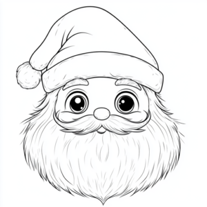 rosto papai noel para colorir