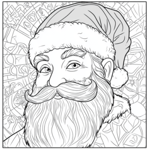 rosto papai noel para colorir