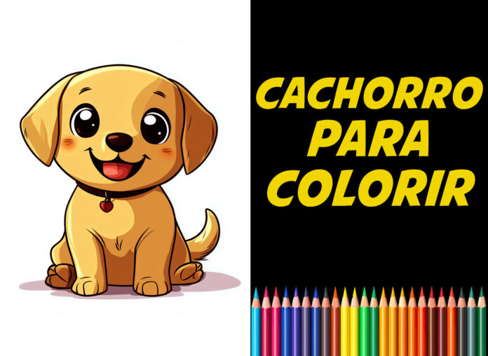 cachorro para colorir