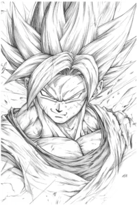 desenho do goku super sayajin