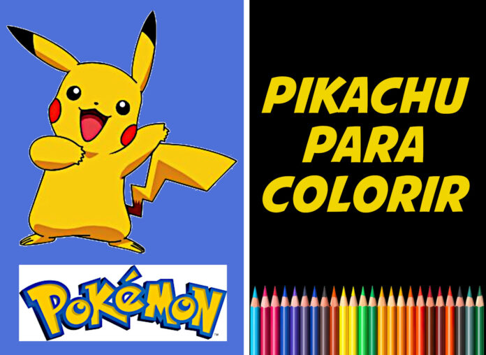 pikachu para colorir