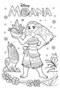 desenho moana para colorir