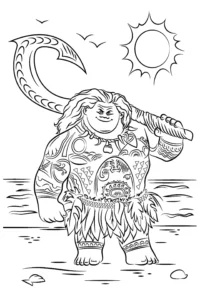 desenho para colorir da moana