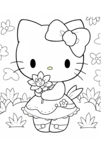 hello kity para colorir