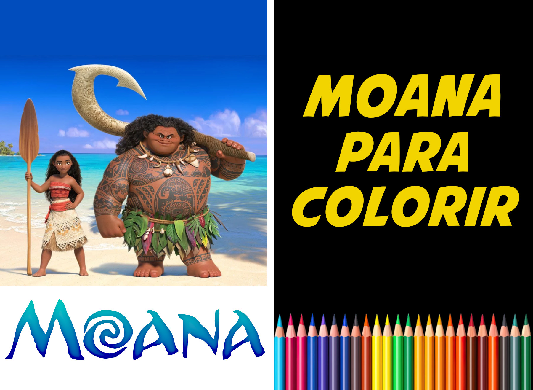 moana para colorir