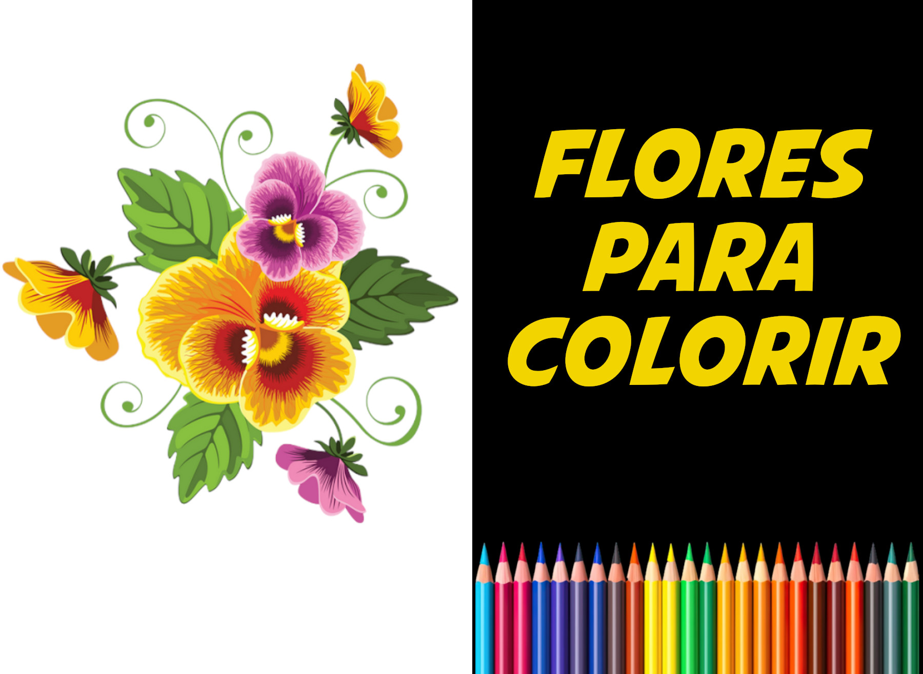 flores para colorir