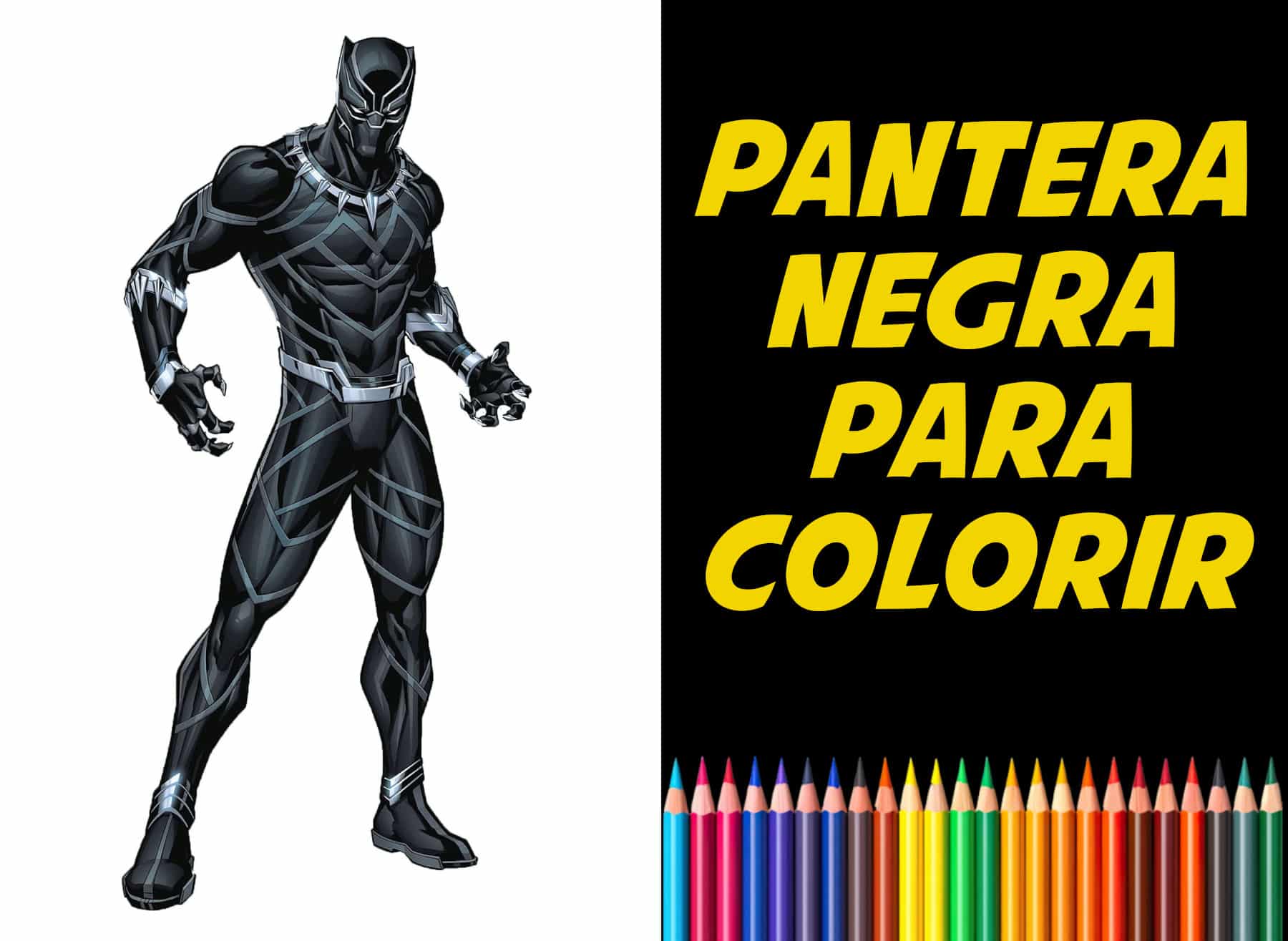 pantera negra para colorir