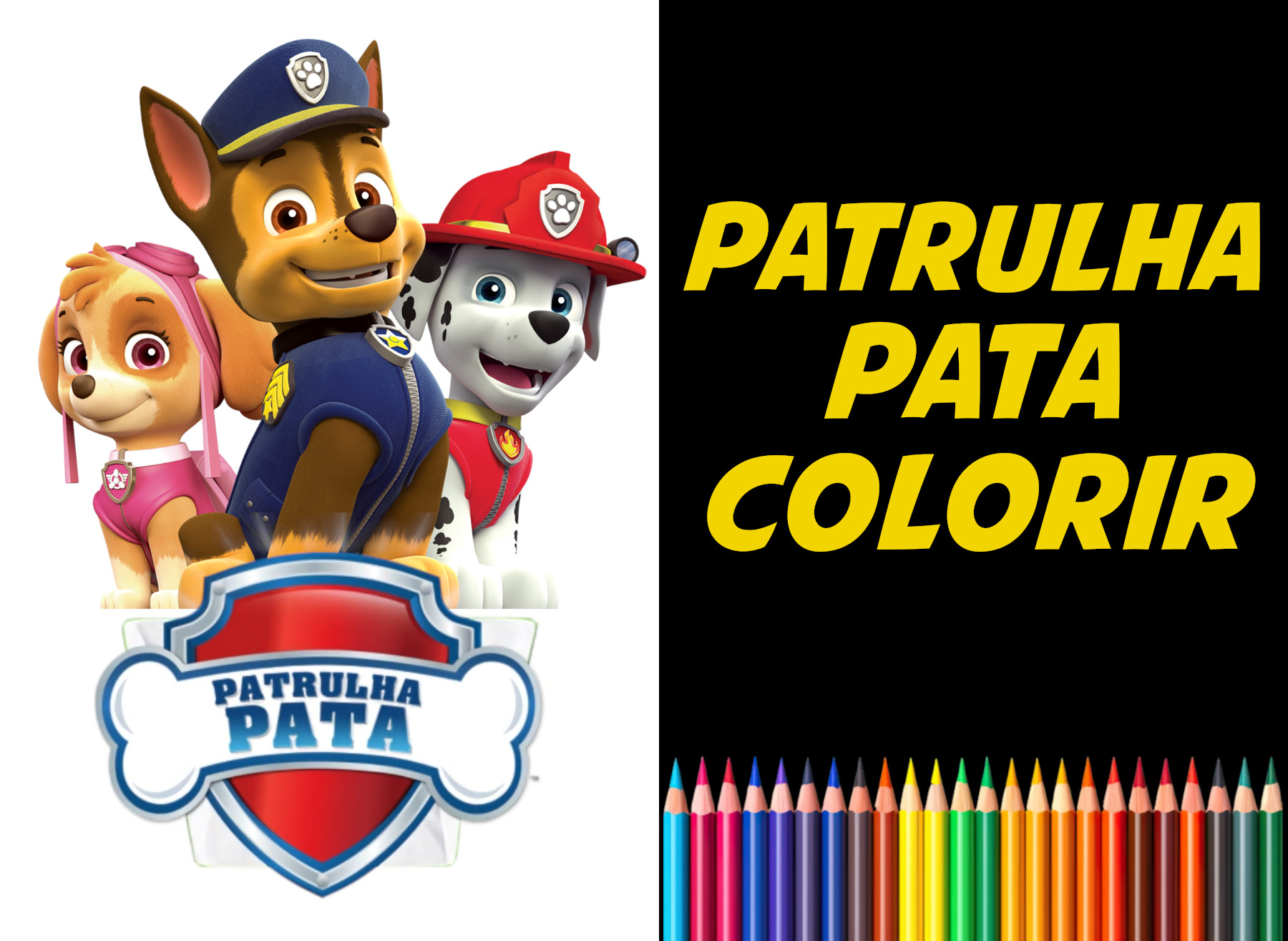 patrulha pata para colorir