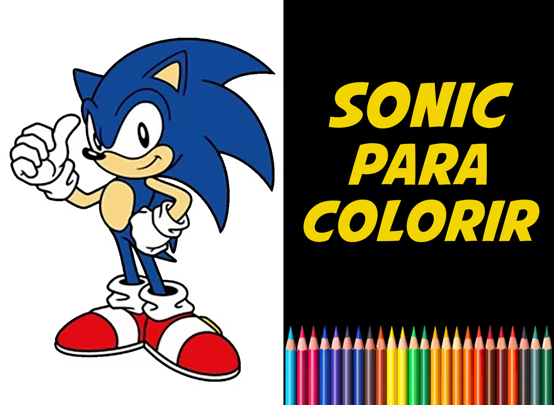 sonic para colorir