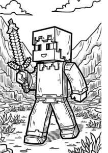 desenho minecraft para colorir