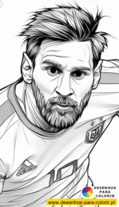 desenho do messi para colorir