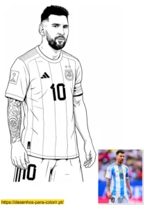 desenho do messi para colorir