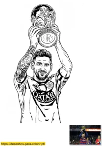desenho para colorir messi