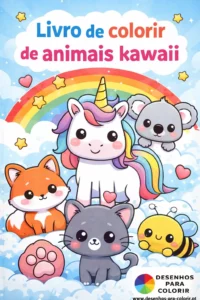 livro de colorir animais kawaii