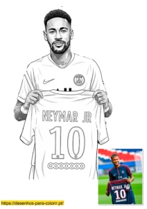 neymar para colorir neymar para colorir