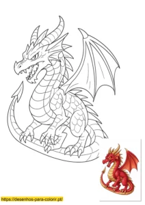 desenho para colorir dragao