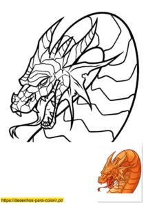 desenho para colorir dragao