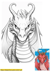 desenho para colorir dragao