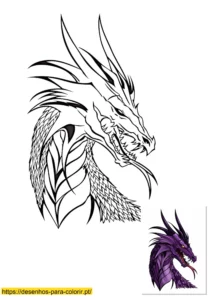desenho para colorir dragao